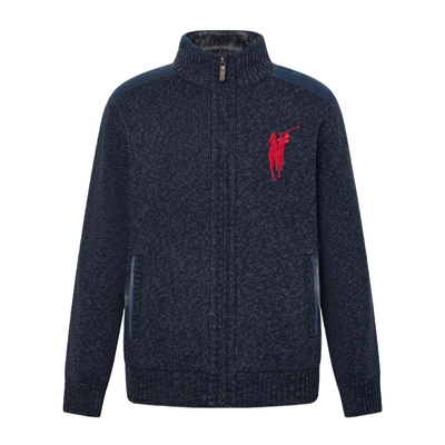 冬季男式半高领拉链针织衫