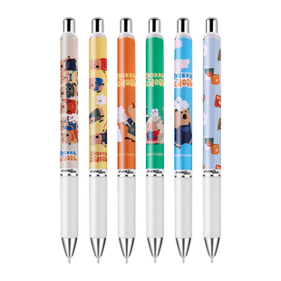 日本Pentel派通中性笔DINO TAENG柿子椒熊校园好友限定BLN75学生用半针管0.5黑笔ENERGEL速干笔