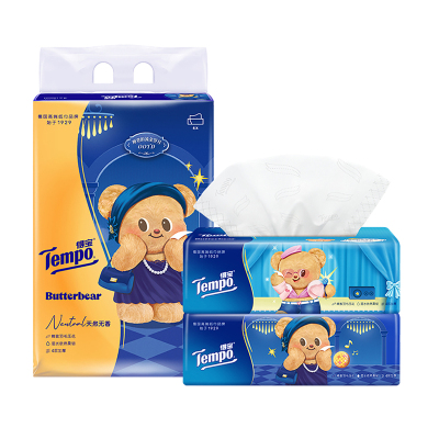 Tempo得宝黄油小熊联名无香抽纸