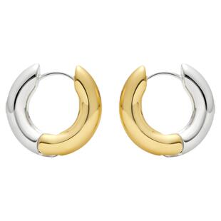 SCHAWLOW肖洛时尚金银双拼色素圈耳环女轻奢小众高级感百搭耳饰品