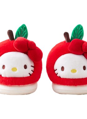HelloKitty苹果猫棉拖鞋包跟