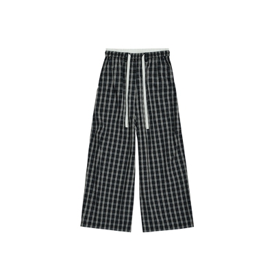 VVNK JANE PLUS2026春季新款抽绳格纹阔腿裤子女J610860042A