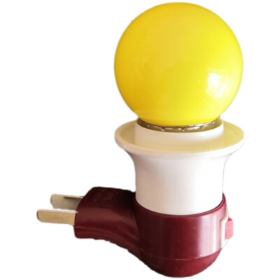 床头插电黄色小夜灯玄关走廊卫生间长明灯非智能风水黄光招财灯泡