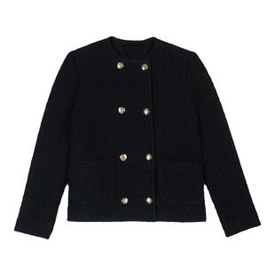 【明星同款】bash春季小香风外套千金女款羊毛混纺短外套1H23JOE