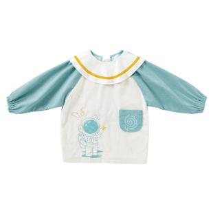 贝肽斯宝宝罩衣儿童外穿防水防脏吃饭围兜幼儿灯芯绒围裙冬天保暖