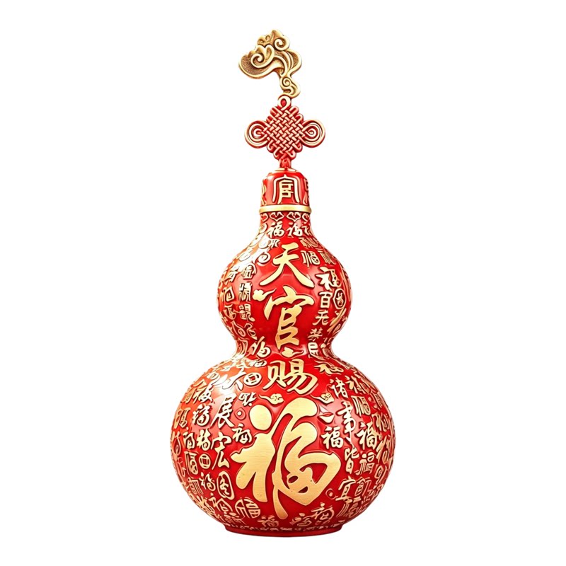 黄铜百福葫芦,天官赐福吉祥摆件
