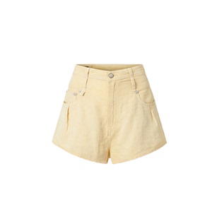 R13 VENTI 轻褪色简约复古双腰袢宽松落裆亚麻短裤