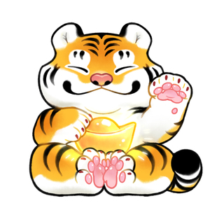 原创招福招财大猫 潮玩模型盲盒亚克力立牌挂件 虎狮雪豹薮猫猞猁