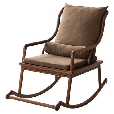 有清堂北美黑胡桃木摇摇椅新中式