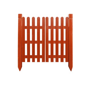 户外带门庭院防腐木栅栏门花园双开木门木头碳化木门篱笆护栏插地