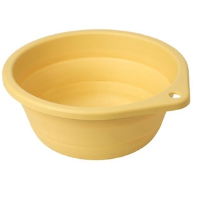 宜家佩普里格折叠盆黄色洗脸盆清洗盆硅胶带挂孔塑料压缩国内代购