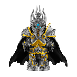 巫妖王人仔阿尔萨斯DK圣骑士魔兽世界适用于小颗粒积木拼装玩具