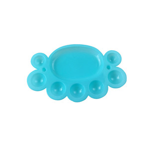 调色盘水粉颜料画盘儿童水彩梅花脚丫盘丙烯调色板彩色美术碟包邮