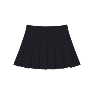 Amybaby女童裙子春夏季2026新款纯色简约百搭半身裙A字裙百褶裙