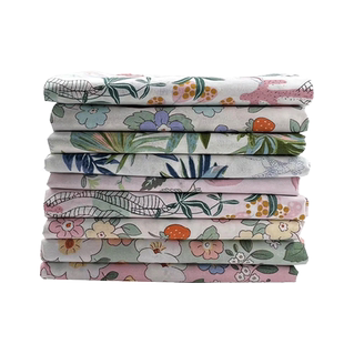 纯棉棉布印花布料田园绿色小清新斜纹全棉布桌布diy布头清仓处理