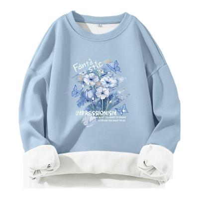 真维斯女奥粒绒圆领卫衣2024新款