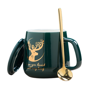 55度恒温杯办公家用送礼暖暖杯垫牛奶咖啡杯带盖勺马克杯LOGO定制