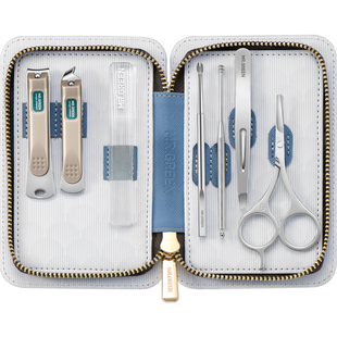 Mr.green德国 指甲刀套装七件 PU皮套男士女生指甲钳挖耳勺指甲剪