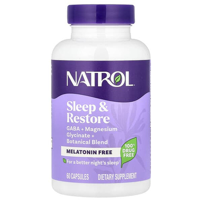 Natrol, Sleep & Restore，无褪黑素，60 粒胶囊