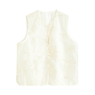 SANI奥莱反季清仓特卖新中式马夹外套女国风重工绣花无袖背心26春