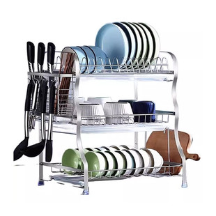 304不锈钢碗架沥水架加大容量厨房水槽台面放碗碟盘子收纳置物架