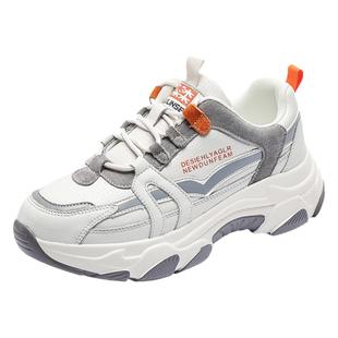 木林森真皮女鞋全皮老爹鞋女2025秋冬新款加绒保暖防水休闲运动鞋