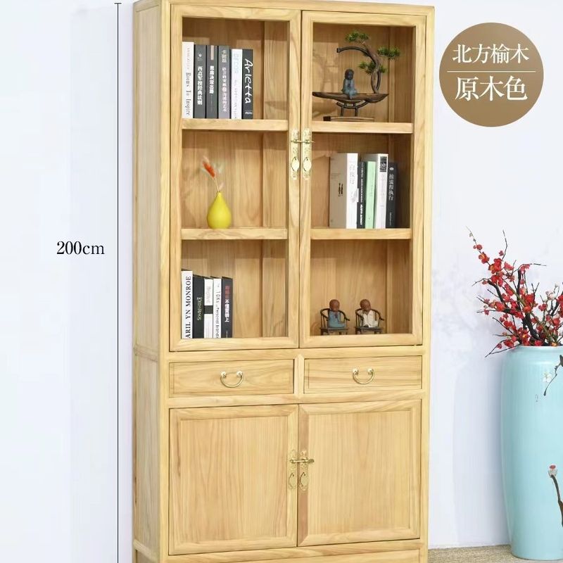 博古架书柜中式老榆木多宝阁隔断古董书展示柜茶室置物茶叶货架子