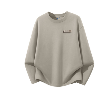 回力纯棉长袖男t恤圆领透气宽松衣服男款春天百搭休闲男士打底衫C