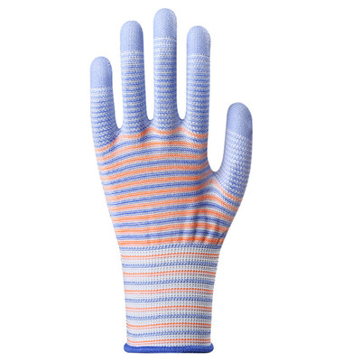 夏薄款透气尼龙涂掌劳动劳保手套