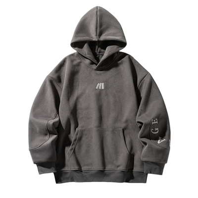 美式分割拼接设计袋鼠兜卫衣