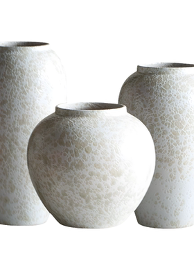 Hjem LIVING·中古田园风陶瓷无孔花瓶 客厅样板间摆件干花插花器