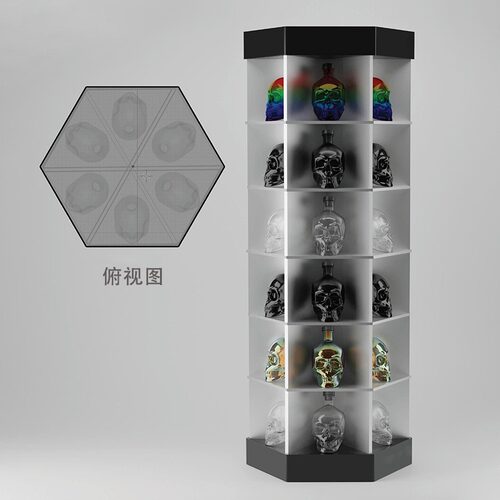 定制亚克力酒柜清吧六层酒架香槟发光陈列架酒吧LED洋酒展示架