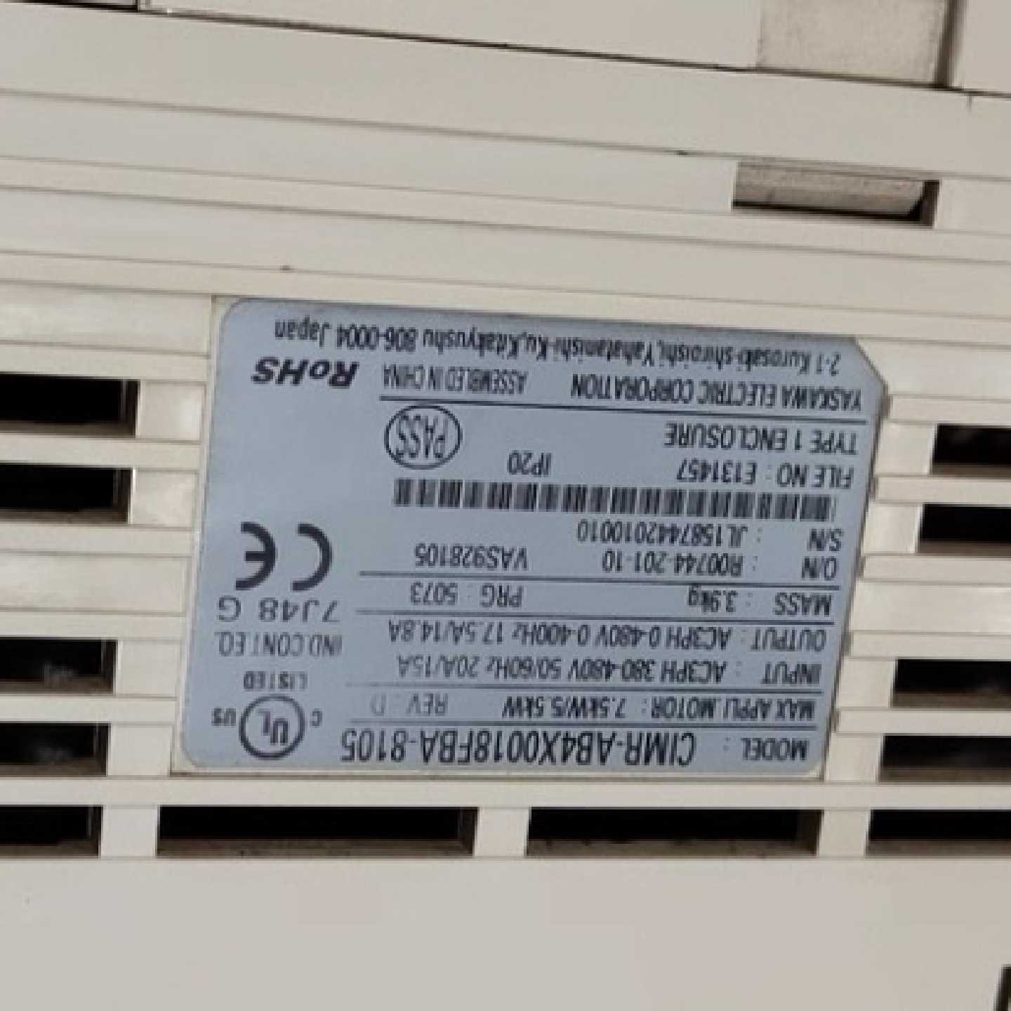议价安川A1000X变频器CIMR-AB4X0018FBA-8105，7.5KW/5.5KW全新现