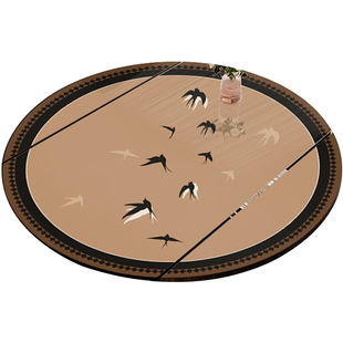 中古风PVC软玻璃折叠圆桌桌布防水防油防烫免洗椭圆形餐桌垫台布