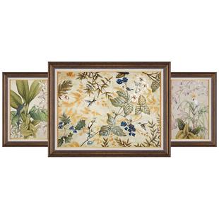 客厅装饰画美式三联法式复古壁画正品油画肌理欧式沙发背景墙挂画