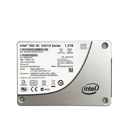 英特尔mlc固态硬盘S3510 480G 800G 1.2T 1.6T服务器专用固态硬盘