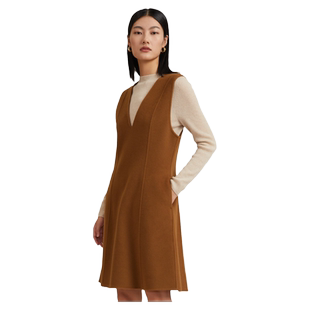直降3折|歌莉娅冬季高级感全羊毛背心裙女气质通勤小香风裙子