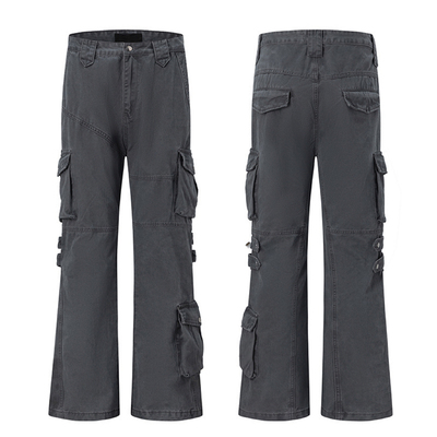 黑熊美式高街痞帅牛仔工装裤