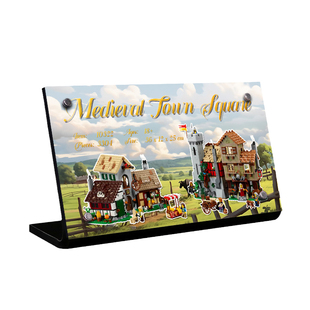 适用于乐高10332中世纪城镇广场展示铭牌亚克力支架