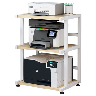 落地三层可移动打印机置物架书房办公桌旁多功能主机收纳整理架子