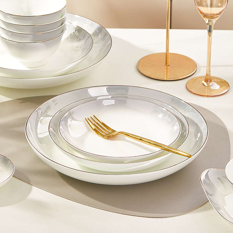 骨瓷盘子菜盘家用餐具2025新款高级感饭盘微波炉专用陶瓷碗碟套装