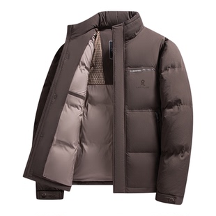 蓬松鸭绒X梦特娇男装短款羽绒服冬季新款男士御寒保暖面包服外套Z