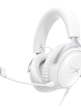 HP极度未知HyperX飓风3头戴有线电竞游戏耳机冰霜白
