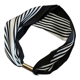 新款长条磁吸扣小丝巾女春夏百搭项链搭配衬衫装饰时尚护颈小领巾