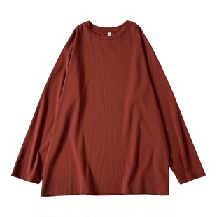包税包邮日本etreneant基础款上质纯棉亲肤圆领长袖宽松T恤打底衫