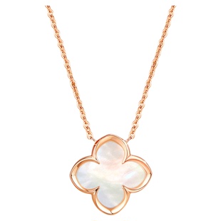 中国黄金央创四叶草项链纯银女款999女士妇女节礼物送女朋友足银