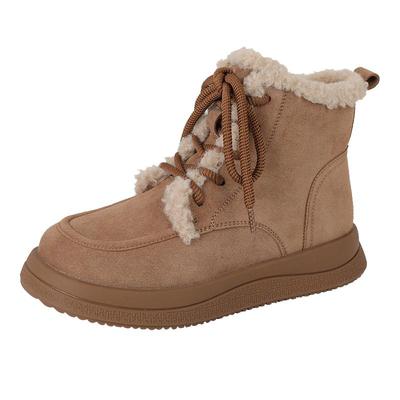 达芙妮厚底雪地靴女加绒加厚棉鞋