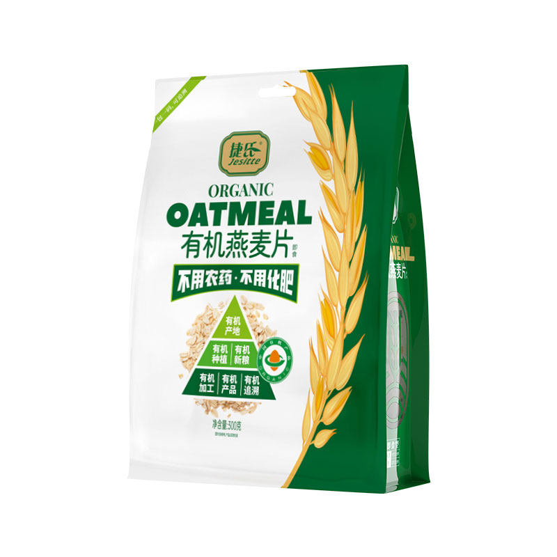 捷氏有机燕麦片无蔗糖添加早餐粥天然有机原味营养早餐即食冲饮