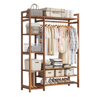 挂衣架落地卧室床边晚上放衣服简易家用隔夜收纳开放式衣柜子帽架