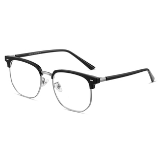 超轻tr90半框眼镜男款近视可配度数镜片散光防蓝光黑框眼睛框架潮
